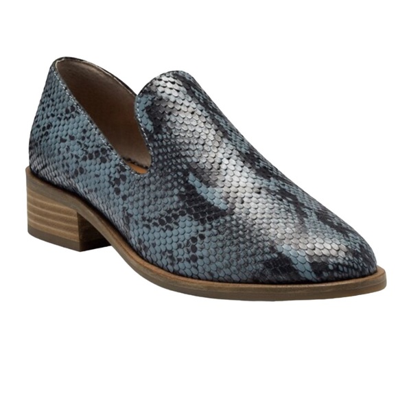 Worn 1X💕 Lucky Brand Garny snakeskin shoes women’s leather flats size 9.5 - Picture 1 of 17